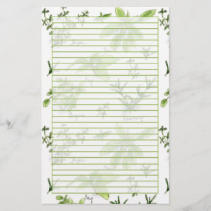 Papeterie Herbes de cuisine Aquarelle Rosemary Basil Linne