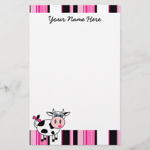 Papeterie heureuse de vache à fille