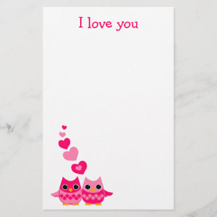 Papeterie Hiboux doux d'amour