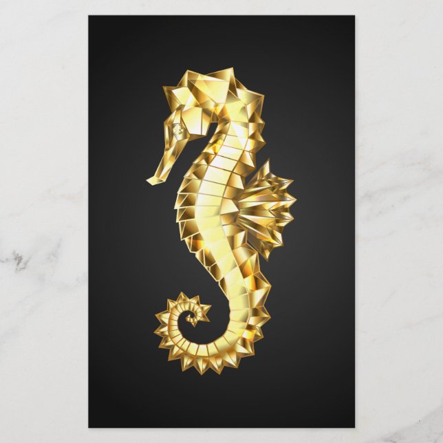 Papeterie Hippocampe Polygonal Or (Devant)