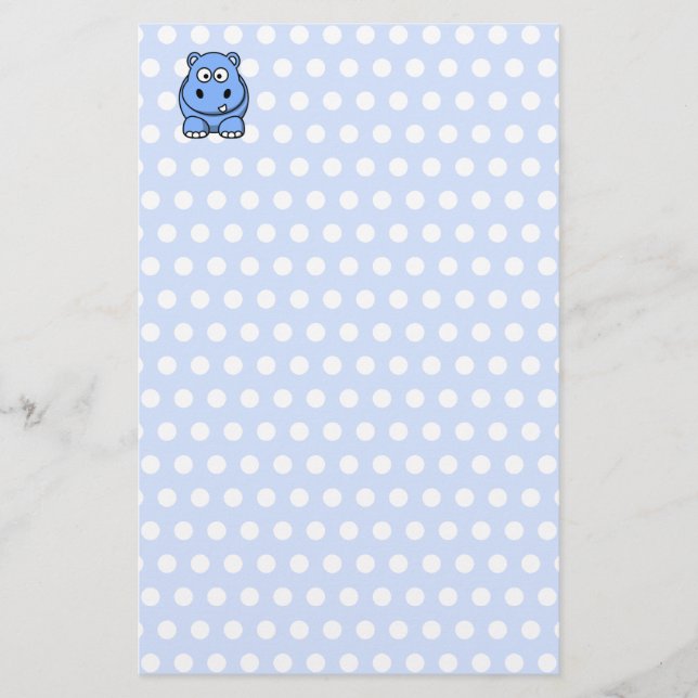 Papeterie Hippopotame Bleu Mignon (Devant)