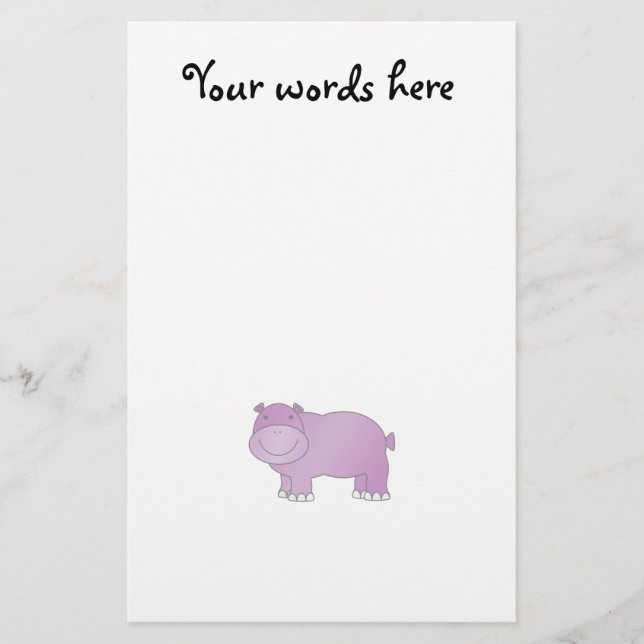 Papeterie Hippopotame pourpre mignon (Devant)