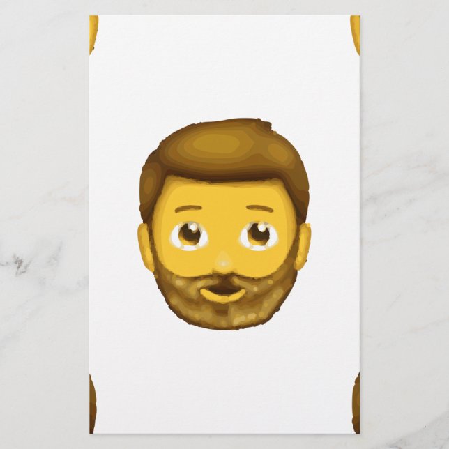 Papeterie homme barbu émoji (Devant)