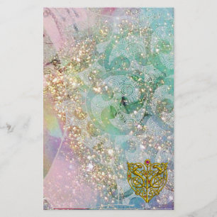 Papeterie HYPER VALENTINE / GOLD CELTIC HEART, Étincelles bl