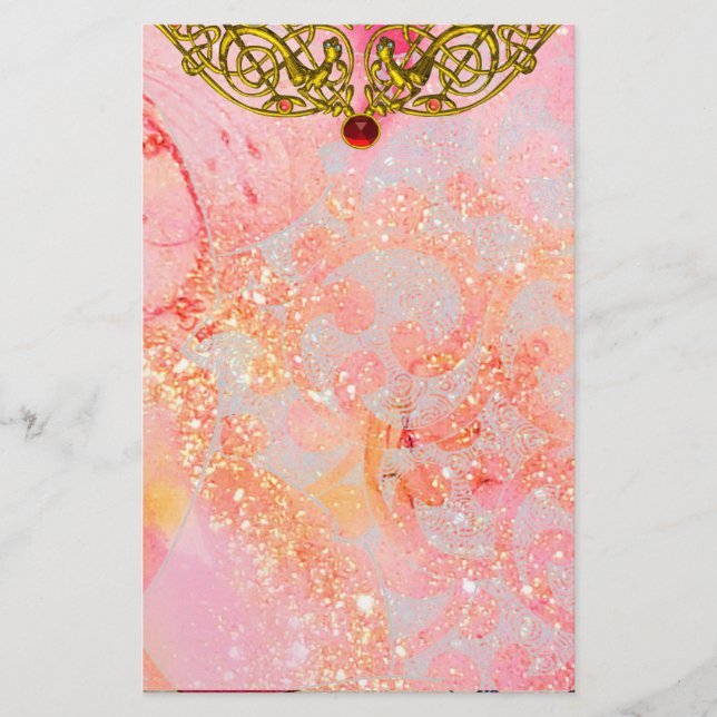 Papeterie HYPER VALENTINE /GOLD CELTIC HEART Ruby Pink (Devant)