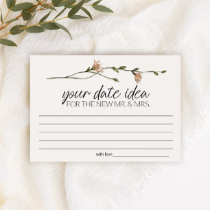 Papeterie Idée de jeu de douche de nuit de date florale mini