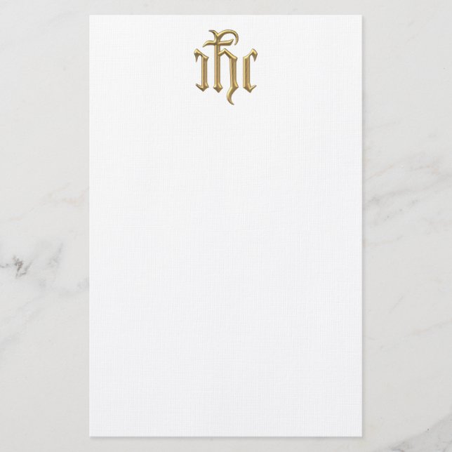 Papeterie IHC "3-D" en or (Devant)