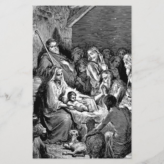 Papeterie Illustrated Christmas Nativity Scene (Devant)