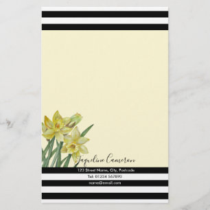 Papeterie Illustration botanique des jonquilles aquarelles