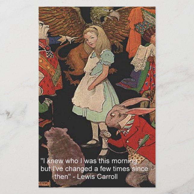 Papeterie Illustration de Lewis Carroll & Citation sur le Ch (Devant)