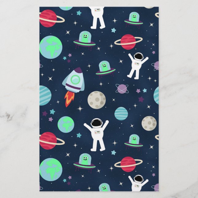 Papeterie Illustration de motif spatial (Devant)