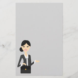Papeterie Illustration d'une jolie femme d'affaires aux chev
