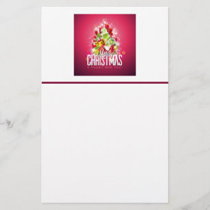 Papeterie Illustration graphique moderne de Noël rouge