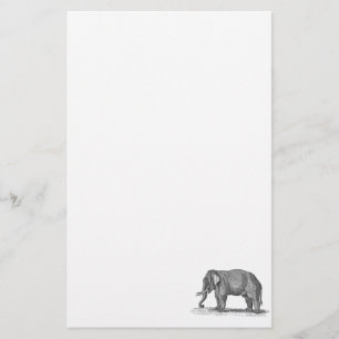 Papeterie Illustration vintage d'éléphant de 1800s -