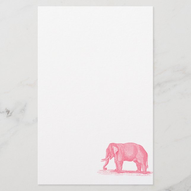 Papeterie Illustration vintage d'éléphants de 1800s (Devant)