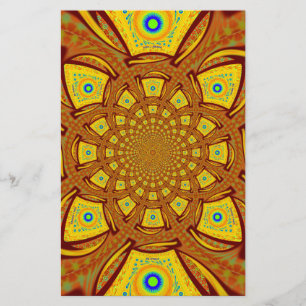 Papeterie Impression d'art Kaleidoscope d'or
