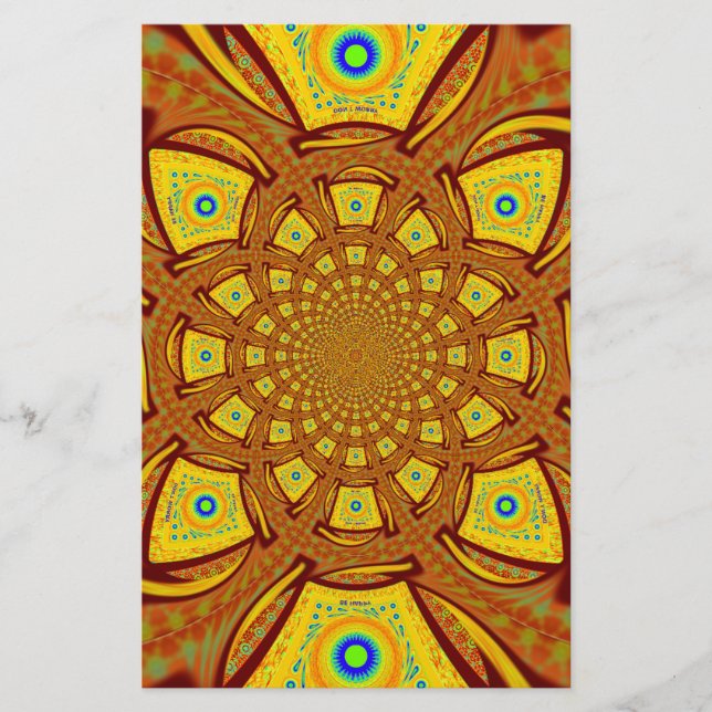 Papeterie Impression d'art Kaleidoscope d'or (Devant)