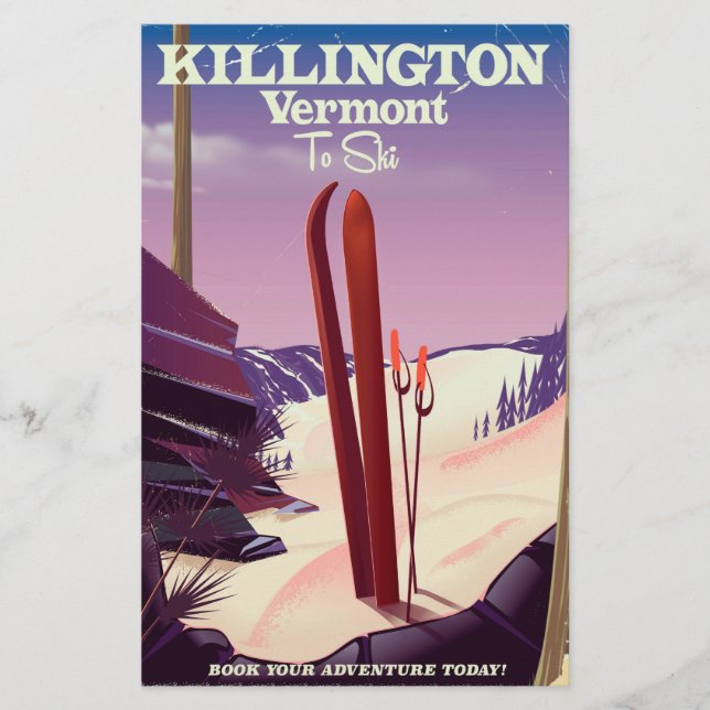 Papeterie Impression de voyage de ski à Killington, Vermont. (Devant)