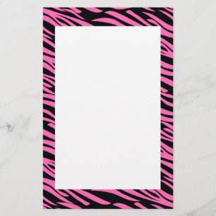 Papeterie Impression rose chaud et noir Zebra