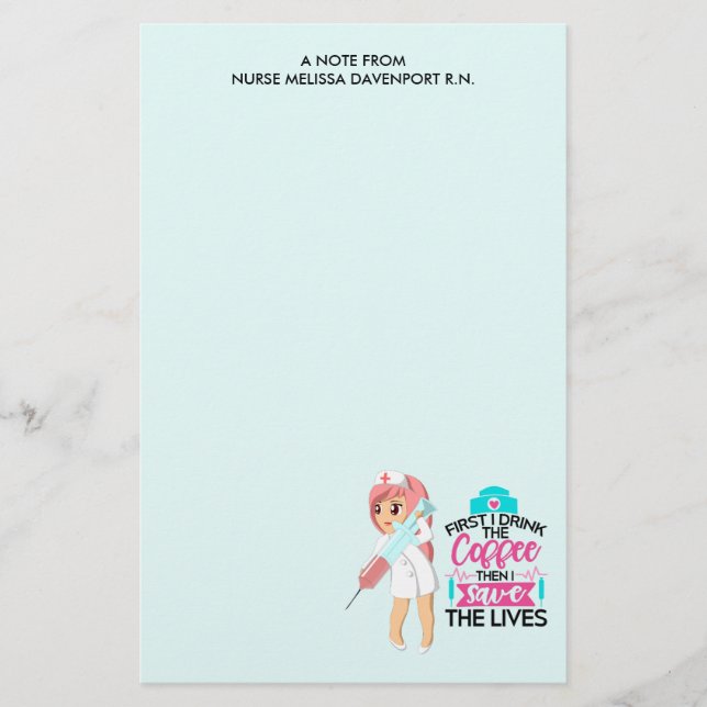 Papeterie Infirmière amusante qui dit avec une grande aiguil (Devant)