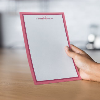 Papeterie Initiales de monogramme personnalisé rose magenta 