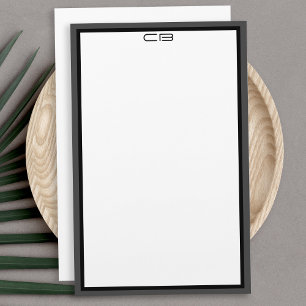 Papeterie Initiales de monogramme personnalisées avec bordur