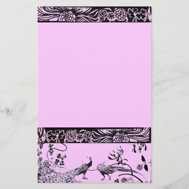 Papeterie INSÉPARABLES mariages noir et rose (Devant)