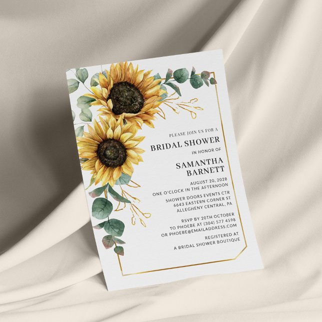 Papeterie Invitation à la douche nuptiale de tournesol Eucal (Créateur téléchargé)