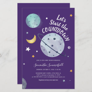 Papeterie Invitation au Baby shower spatial