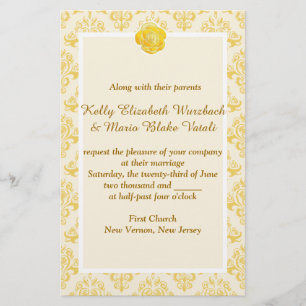 Papeterie Invitation de mariage florale jaune
