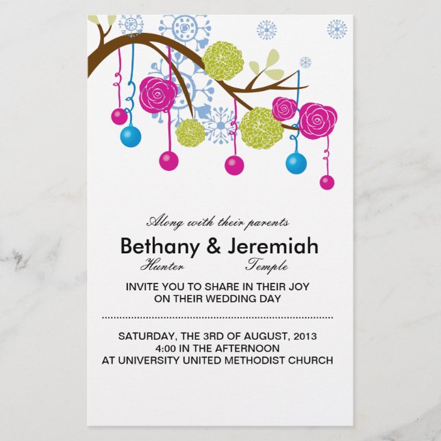 Papeterie Invitation de mariage Winter Wonderland (Devant)