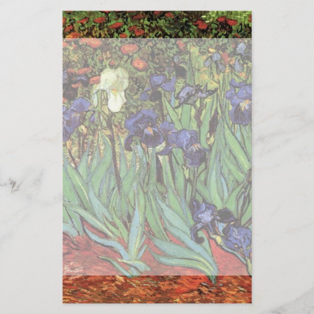 Papeterie Irises de Vincent van Gogh, Jardin Vintage (Devant)