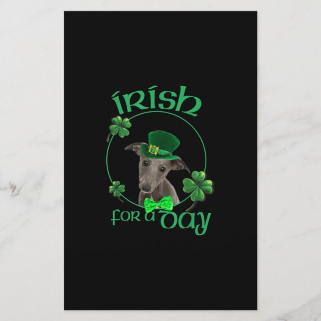 Papeterie Irish For A Day Whippet Lucky Dog (Devant)