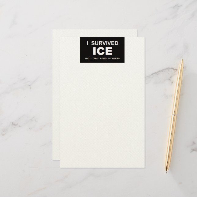 Papeterie J'ai survécu à ICE  (Devant/Arrière en situation)
