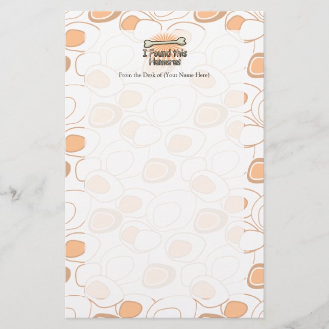 Papeterie J'Ai Trouvé L'Os Humérus, Amusant (Devant)