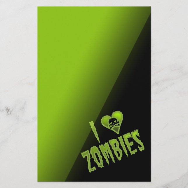 Papeterie J'aime les zombies Monstre d'horreur (Devant)