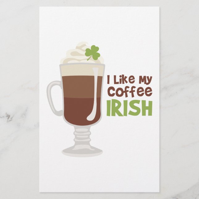 Papeterie J'aime mon café irlandais (Devant)