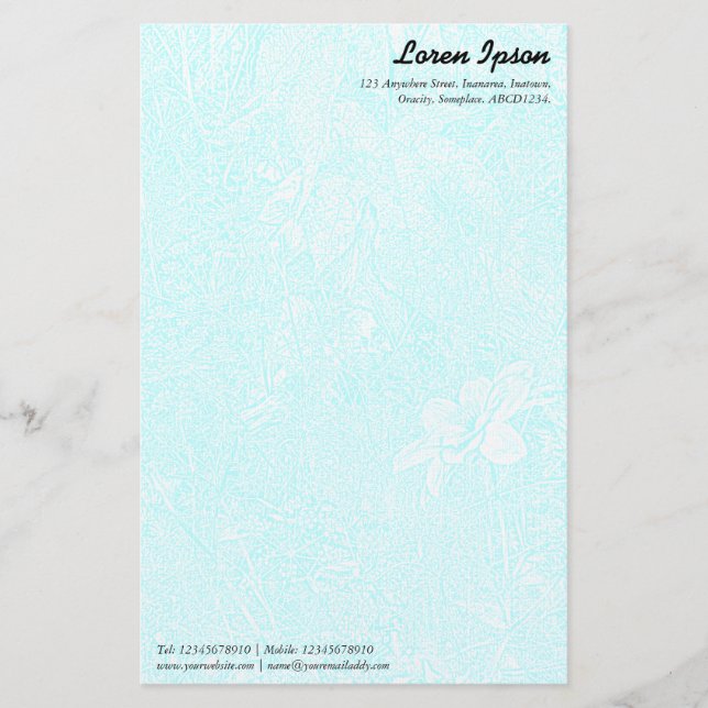 Papeterie Jardin - Cyan subtil (Devant)