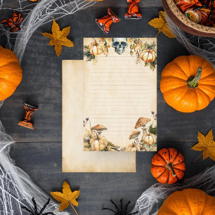 Papeterie Jardin d'automne avec crâne et Citrouille