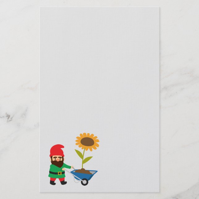 Papeterie Jardin gnome joli thème de jardinage (Devant)