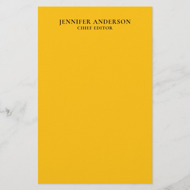 Papeterie Jaune Orange Professionnel Moderne Simple Minimali (Devant)