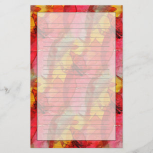 Papeterie Jaune rouge d'art d'aquarelle