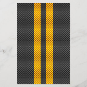 Papeterie Jaune Tirages de course Carbone Fiber Style