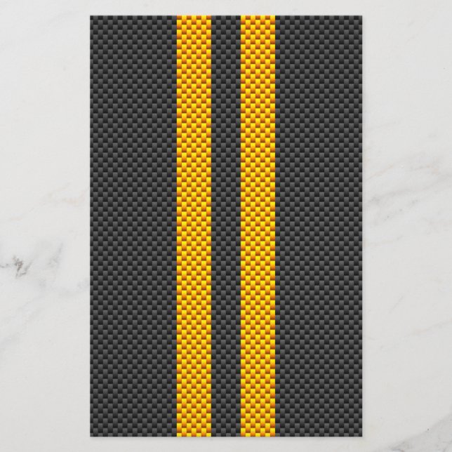 Papeterie Jaune Tirages de course Carbone Fiber Style (Devant)