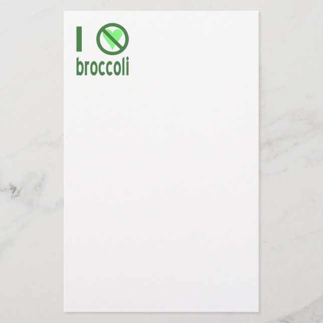 Papeterie Je déteste le texte vert brocoli (Devant)