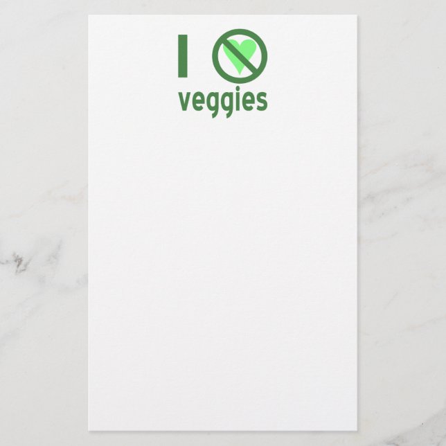 Papeterie Je déteste les légumes, pas d'amour (Devant)