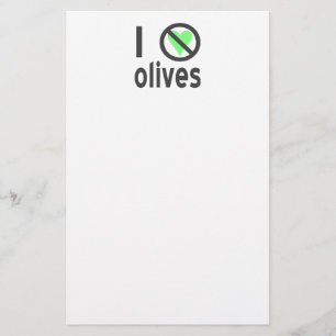 Papeterie Je déteste les olives, pas d'amour