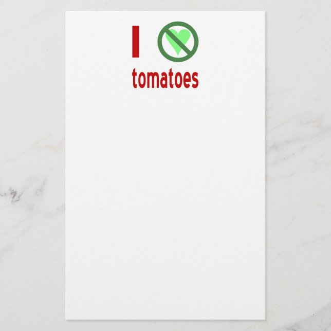 Papeterie Je déteste les tomates pas d'amour (Devant)
