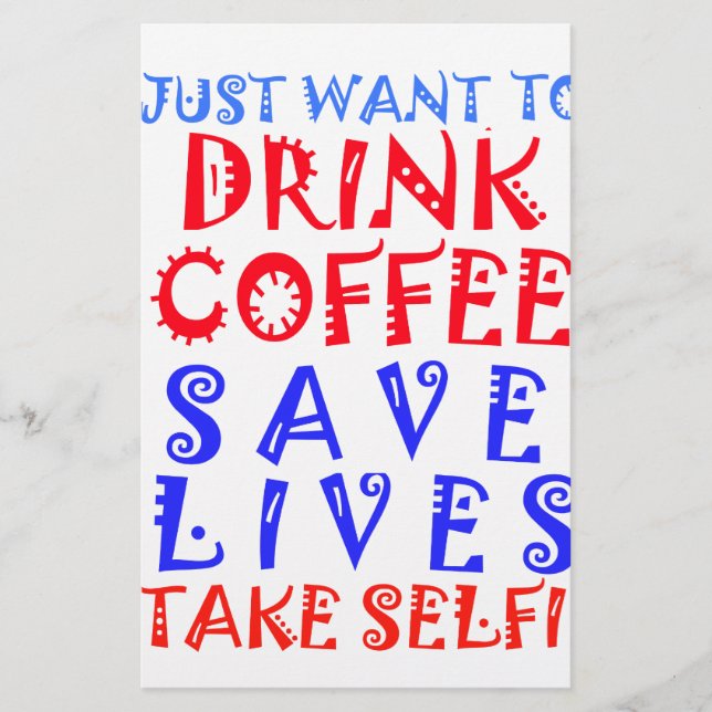 Papeterie Je veux juste boire du café (Devant)