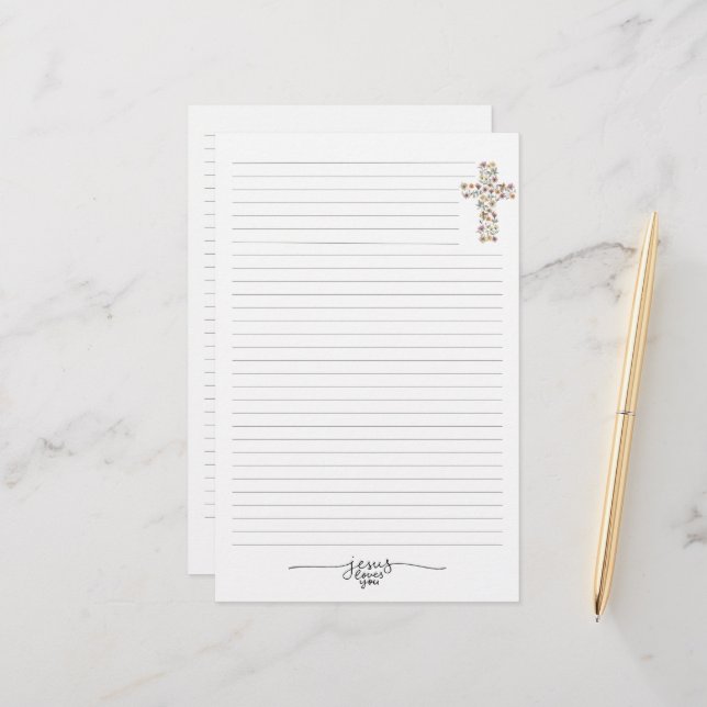 Papeterie Jésus t'aime (Devant/Arrière en situation)